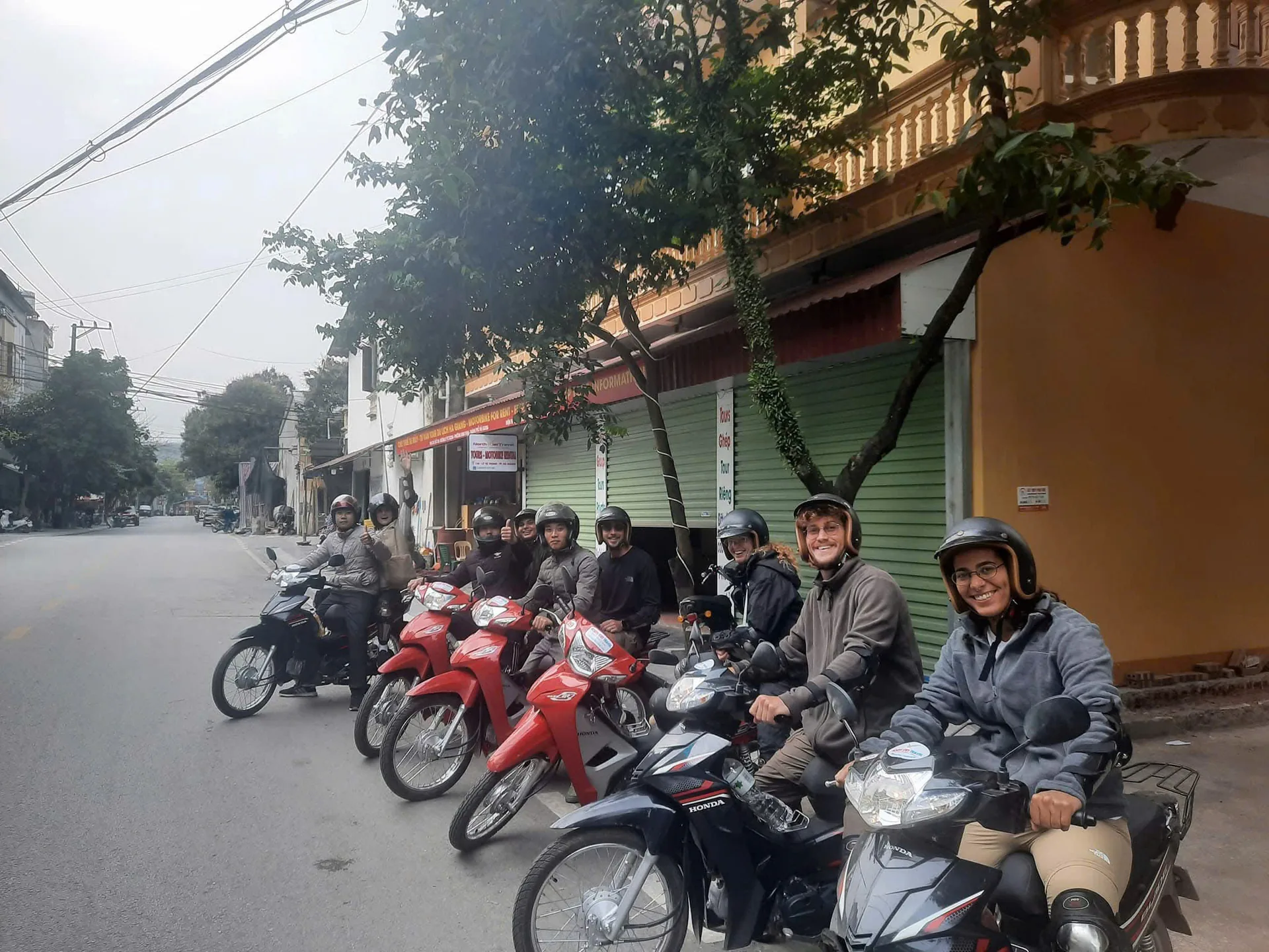 Freedom riders rolling out of Ha Giang city