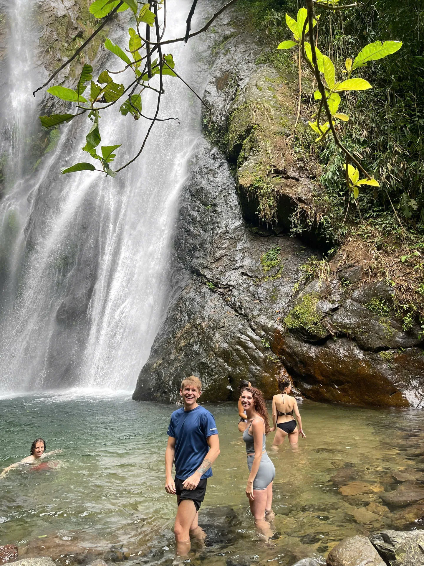 Swimming under A Boong waterfall on day one